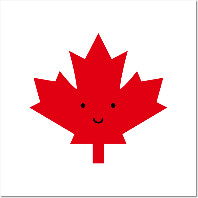 Happy Canada Day Red Maple Leaf Wall Art by designminds1